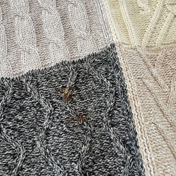 Orvis Men’s Round Neck Color Block Sweater Size Large 100% Cotton Preppy Style - Picture 3 of 12